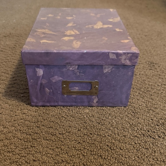 Other - Decorative Purple Storage Box with Label Holder